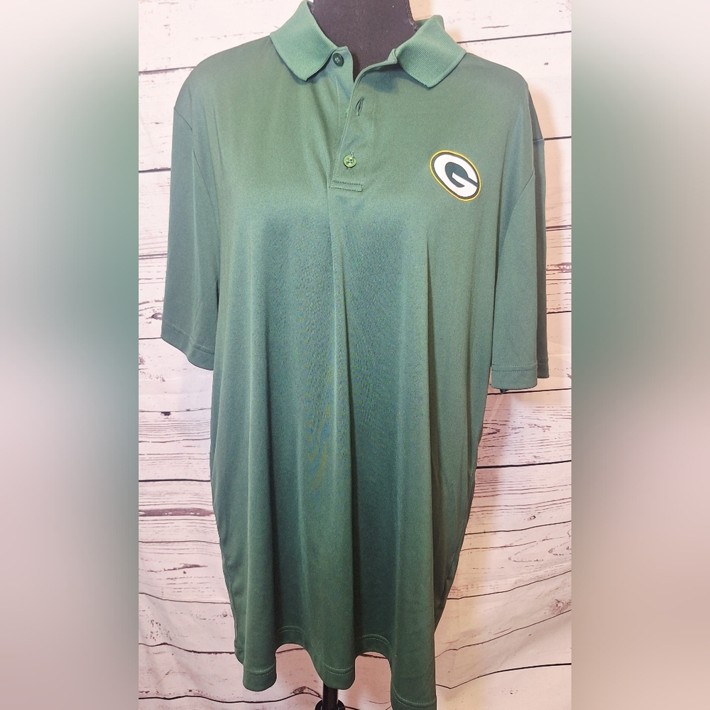 #1971 Fanatics NFL Green Bay Packers Performance  Green Polo Shirt Sz. XL - Picture 2 of 8